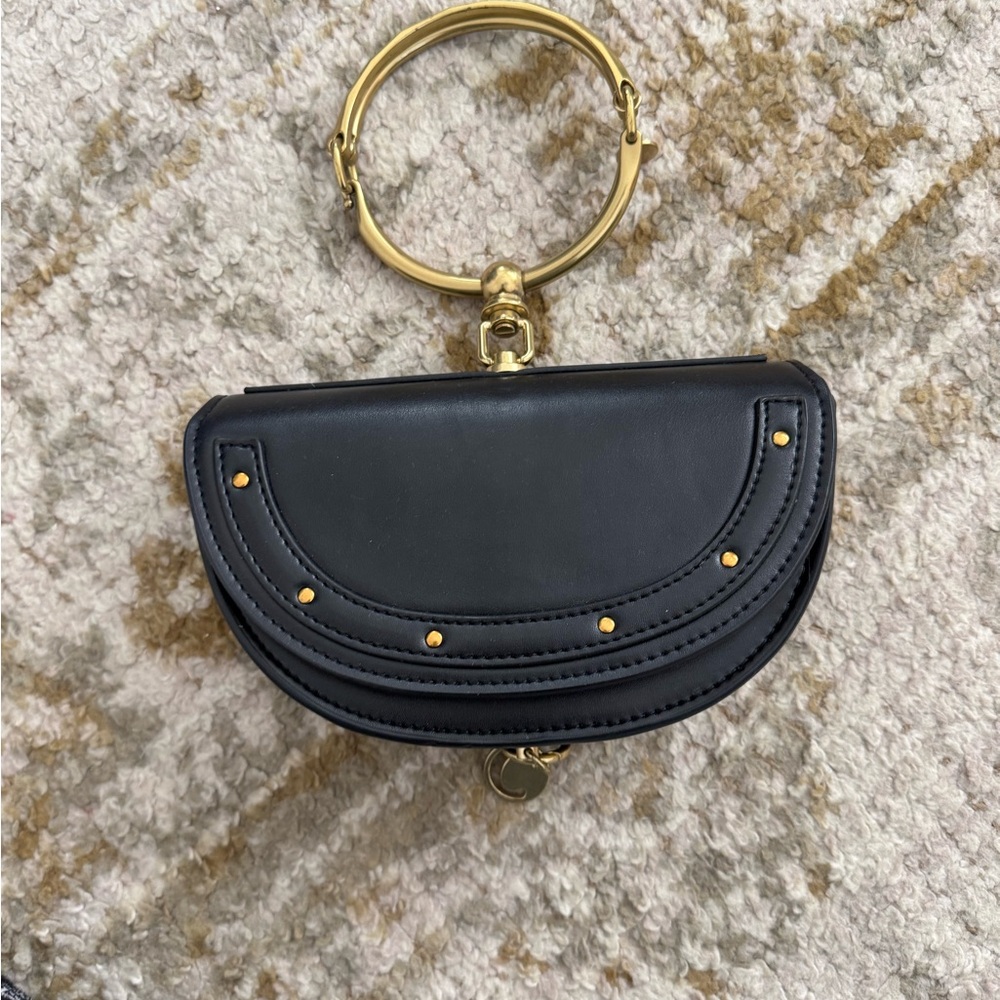 Designer Inspired Black and Gold Purse